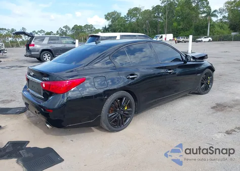 2014 Infiniti Q50 Hybrid Sport z USA, uszkodzony, nr VIN JN1AV7AP8EM692022